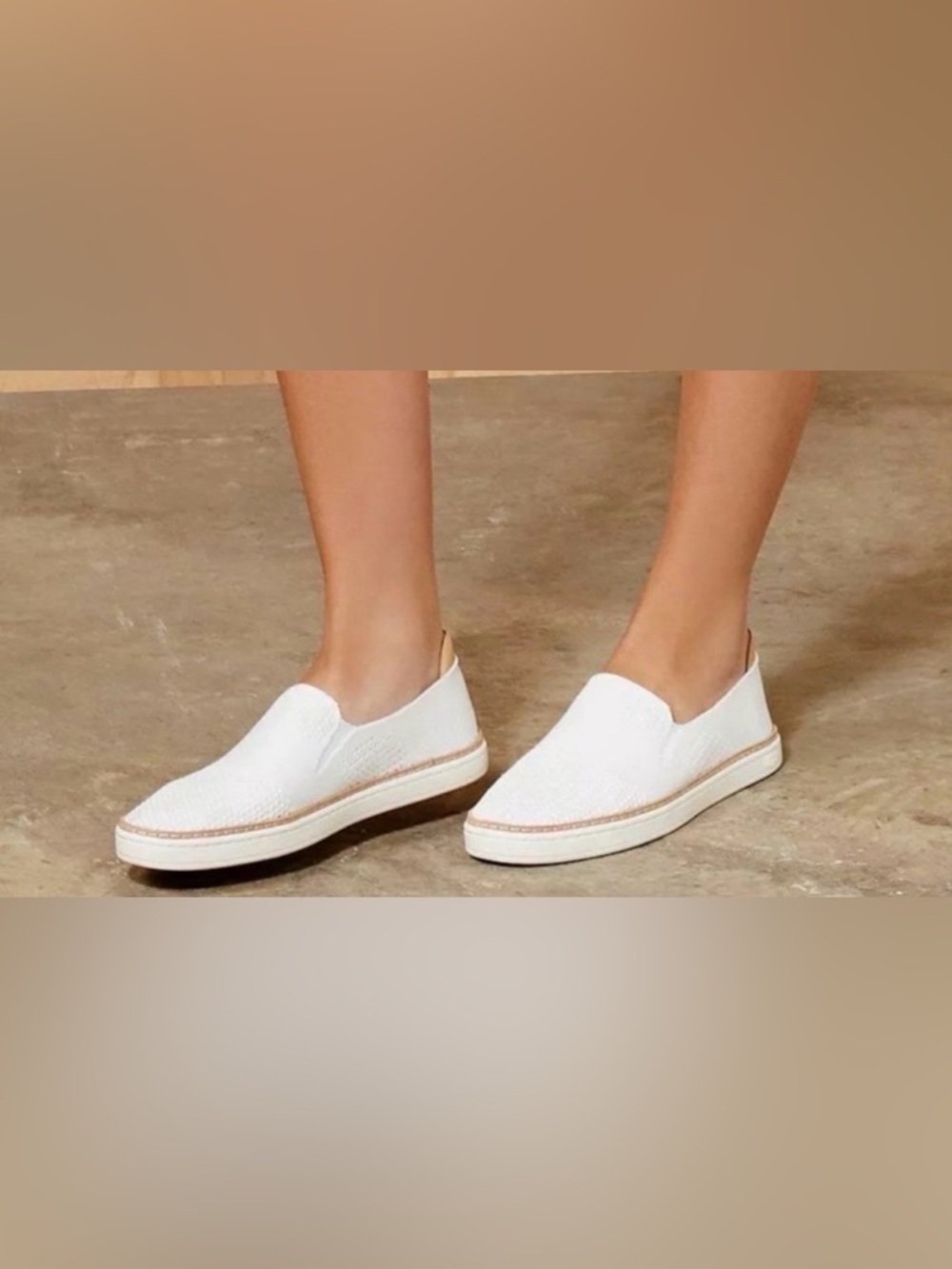 New UGG Sz 6.5 6 1/2 Women's Sammy Slip On White Rib Knit Minimalist Comfort - Picture 4 of 16
